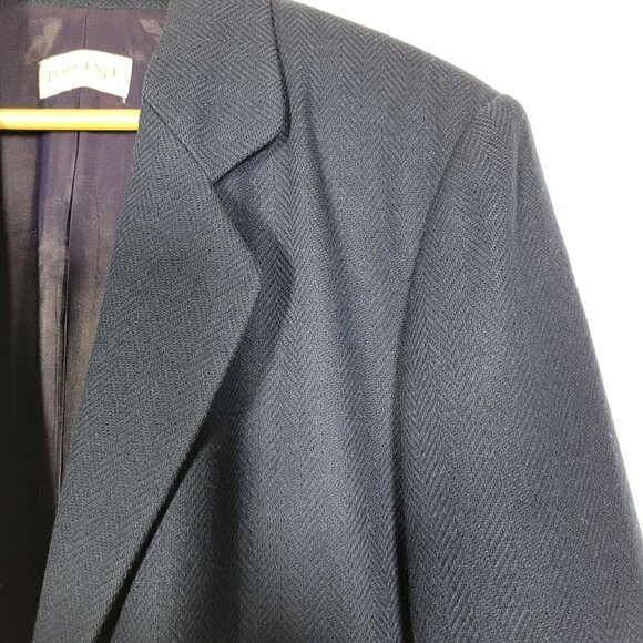 Lands End Women's 100% Wool Navy Two Button Blazer Made in USA Size 14 - Picture 6 of 10